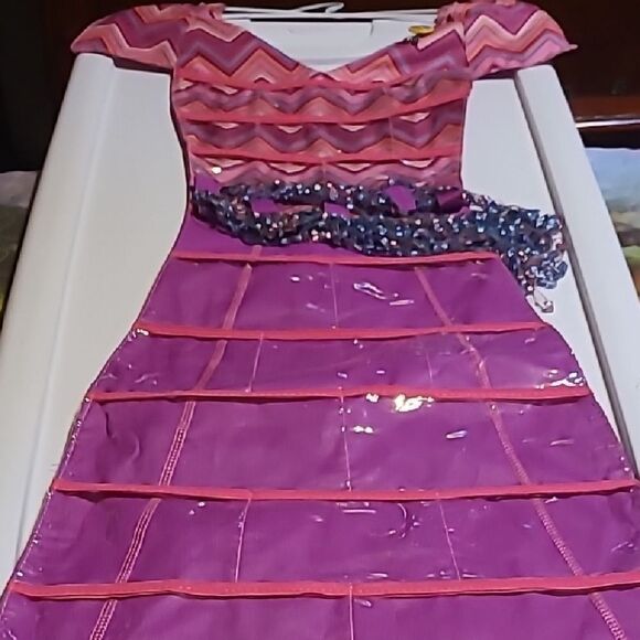 Pink Chevron Kids Dress Jewelry Organizer - Picture 1 of 9
